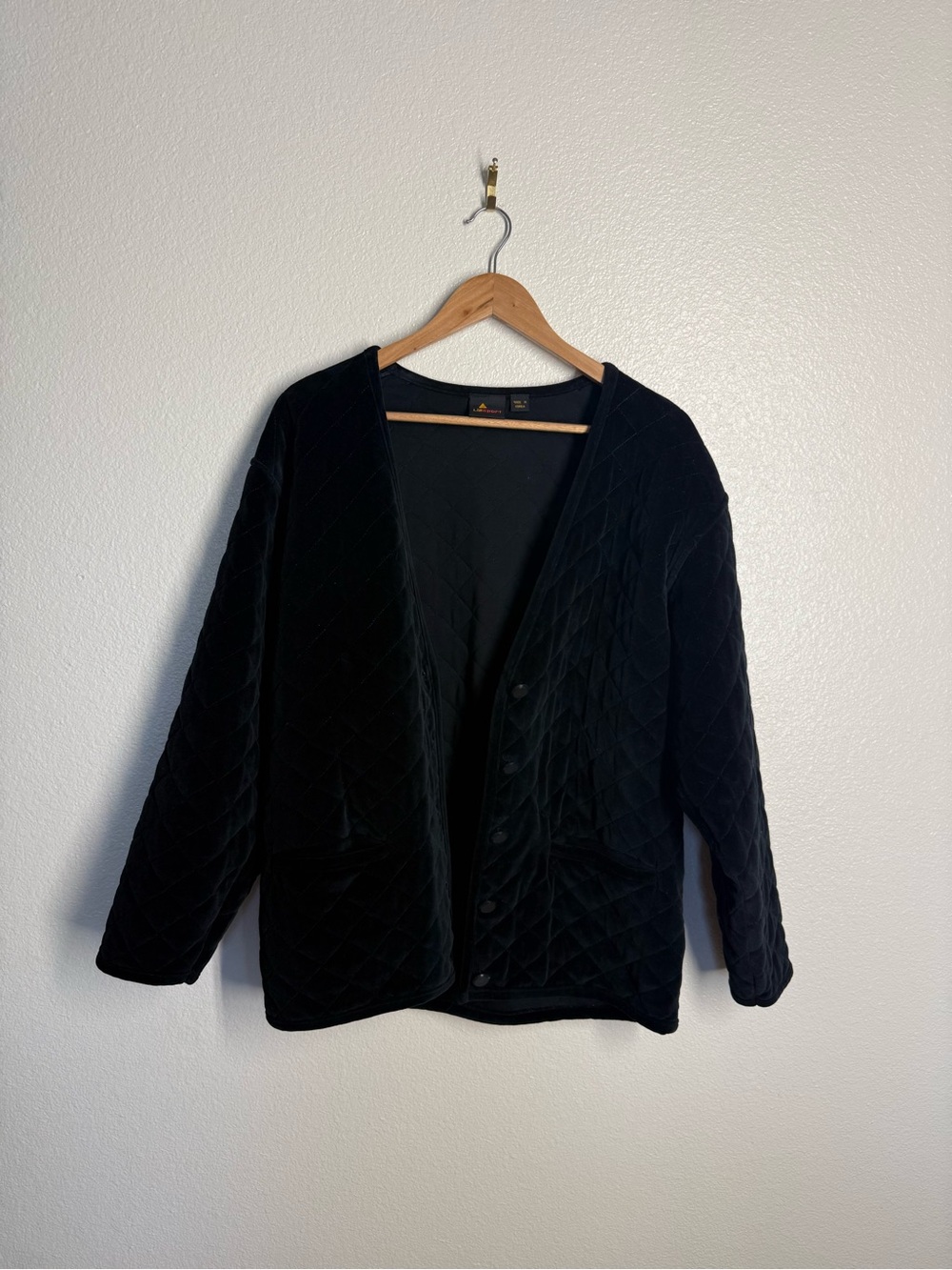 Lizsport Quilted Velvet Bomber Jacket - Black